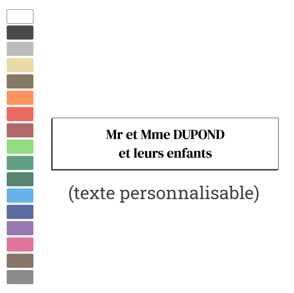 DECOHO - Étiquette Nom + Numéro personnalisable pour boîte aux lettres ·  100x25x0,8 mm · Cuivre lettres noires - 1 ligne